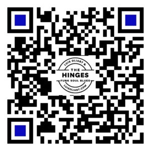 QR code to link to Luis Oliart and The Hinges YouTube, FaceBook, Instagram, Spotify